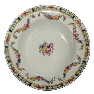 Antique 1891-1912 Mintons W H Plummer 2 Soup Bowls Rose Multicolor Floral 7.75"